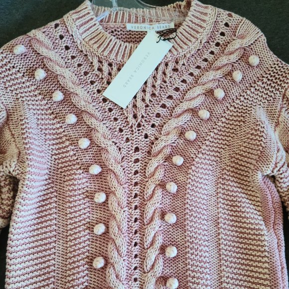 Veronica Beard Eleanor Crew Neck Cable Pullover - Picture 1 of 3